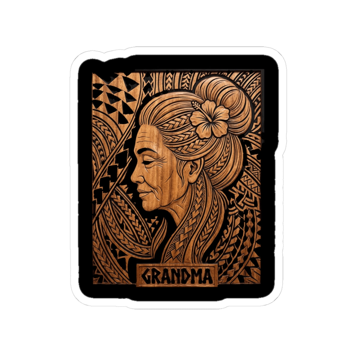Polynesian Tribal Grandma Hawaiian Matching Family Sticker