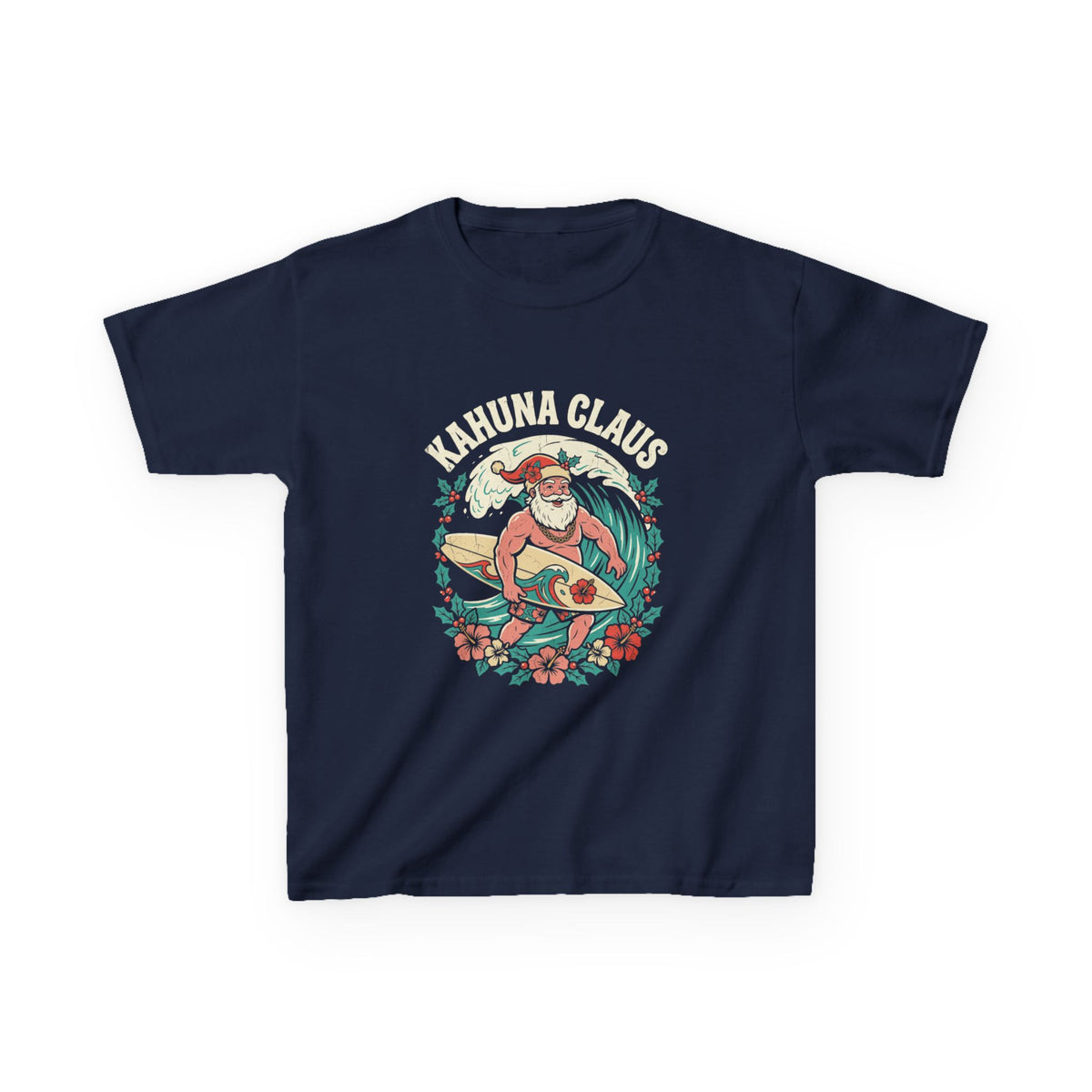 Kahuna Claus Hawaiian Christmas Kids T-Shirt
