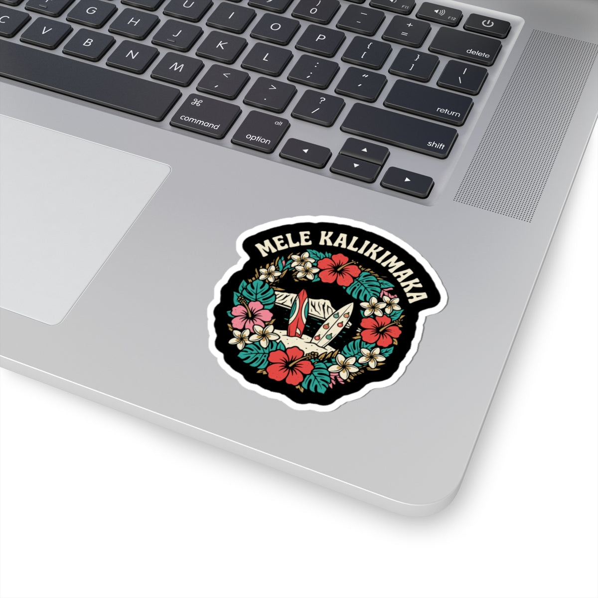 Mele Wreath Hawaiian Christmas Sticker
