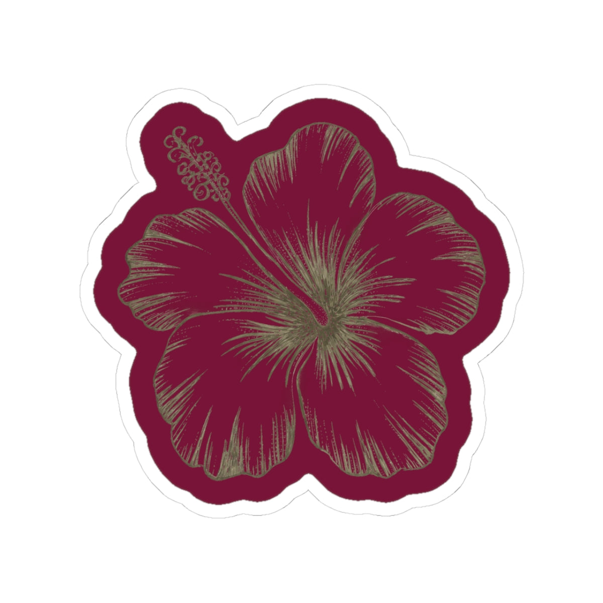 Vintage Hibiscus Sticker