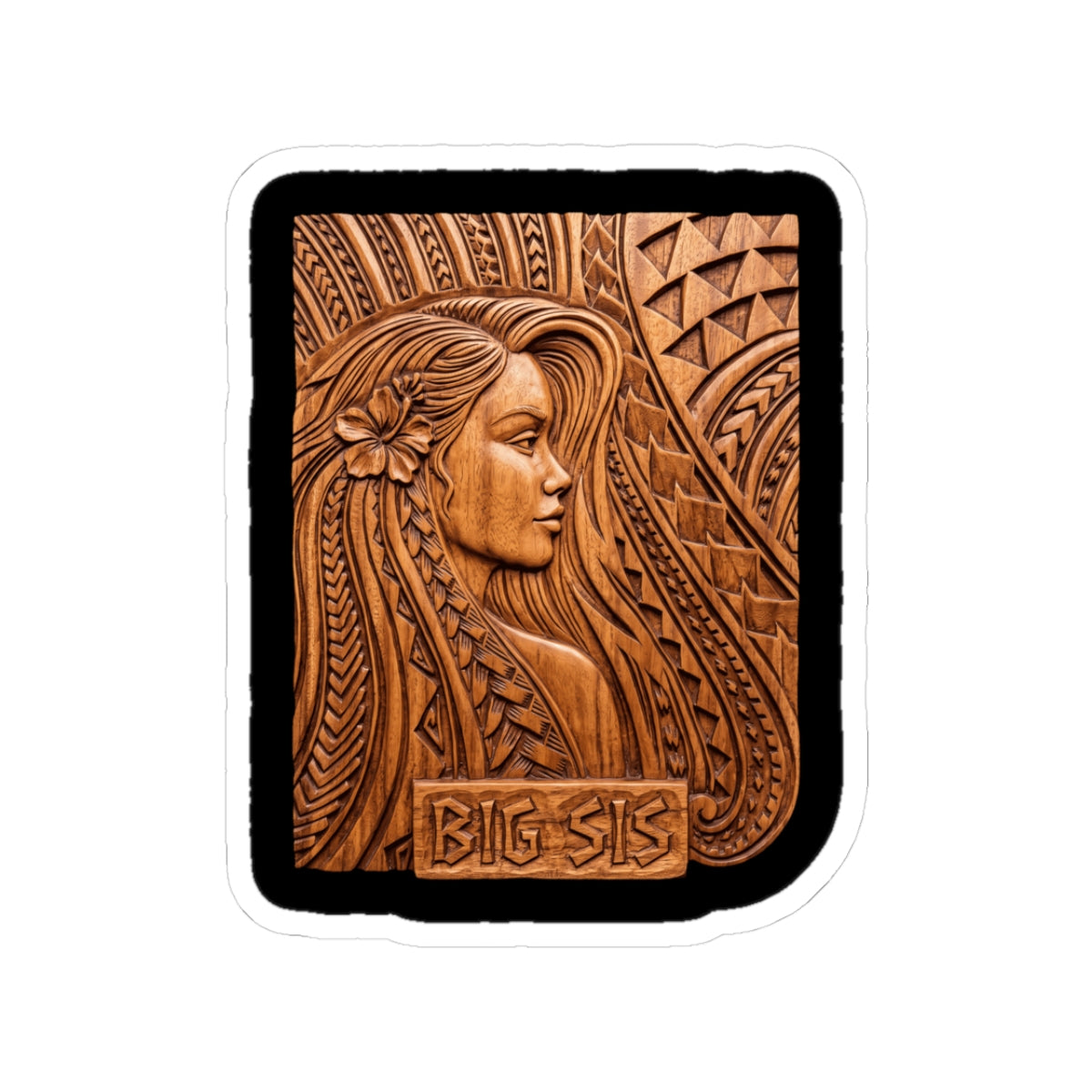 Polynesian Tribal Big Sis Hawaiian Matching Family Sticker