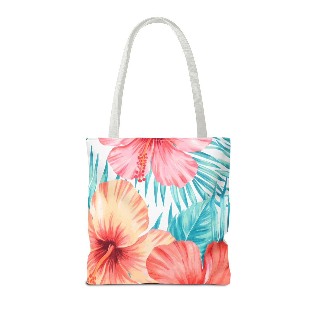 Hibiscus Watercolor Hawaiian All-Over Tote Bag