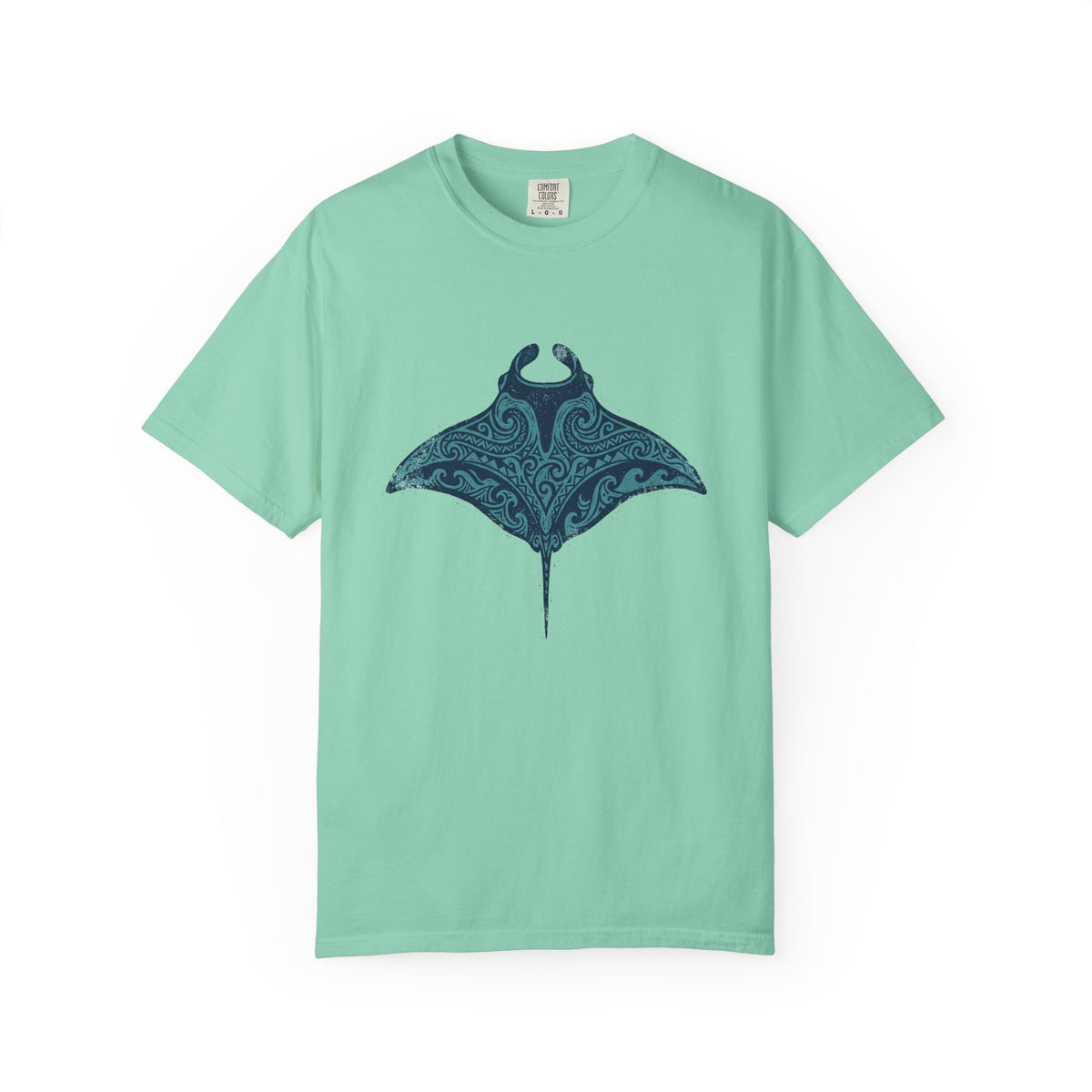 Tribal Manta Ray Polynesian Hawaiian Graphic T-Shirt