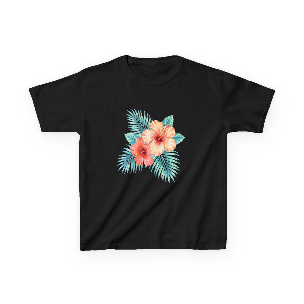 Watercolor Hibiscus Bouquet Hawaiian Floral Kids T-Shirt