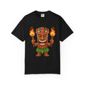 Tiki Man Hawaiian Luau Tropical Cartoon Graphic T-Shirt