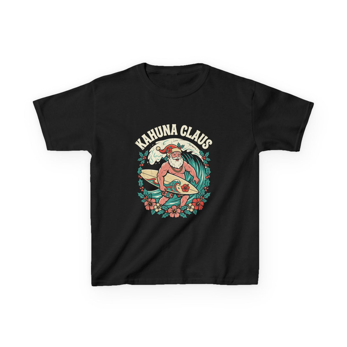 Kahuna Claus Hawaiian Christmas Kids T-Shirt