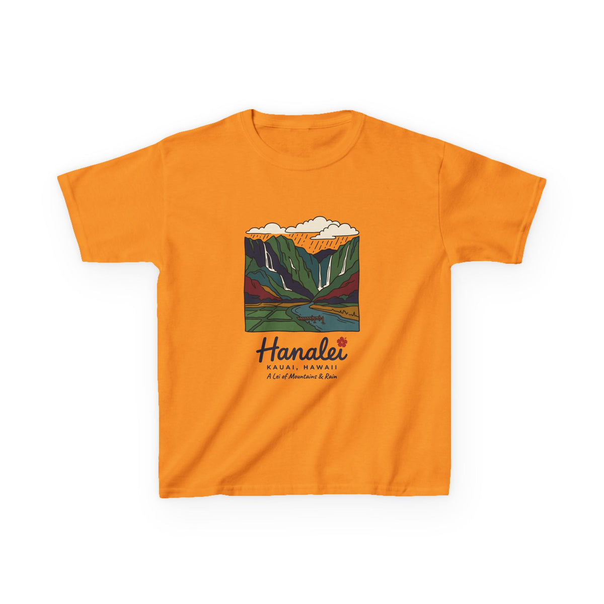 Hanalei Bay Kauai Hawaii Vintage Travel Graphic Kids T-Shirt