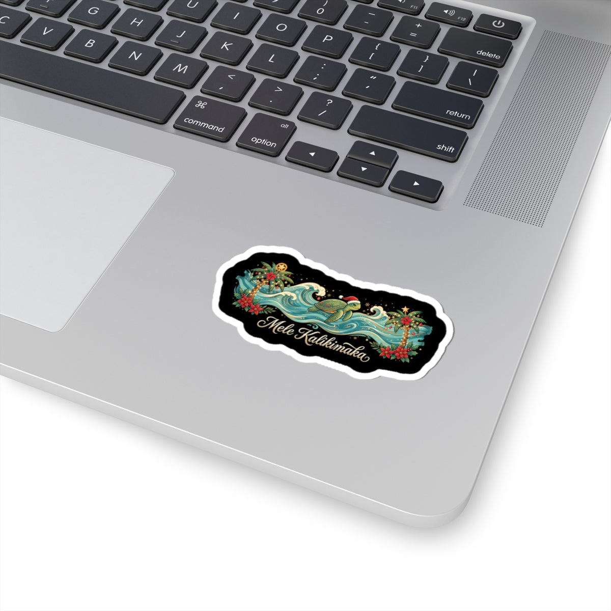 Mele Kalikimaka Christmas Wave Sea Turtle Sticker