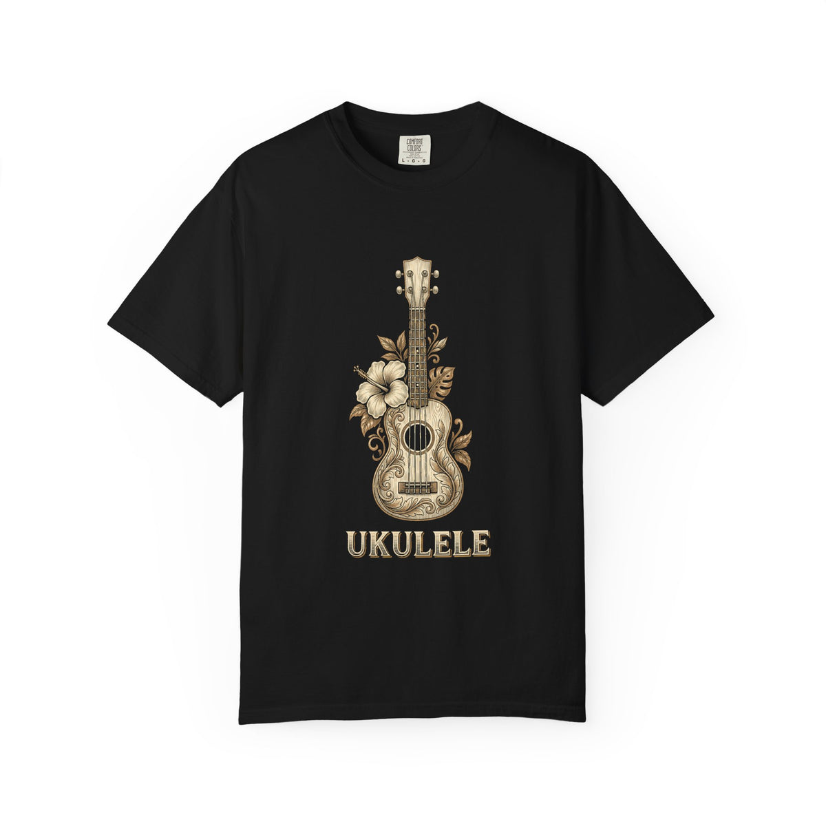 Vintage Ukulele Hawaiian Hibiscus Music Graphic T-Shirt