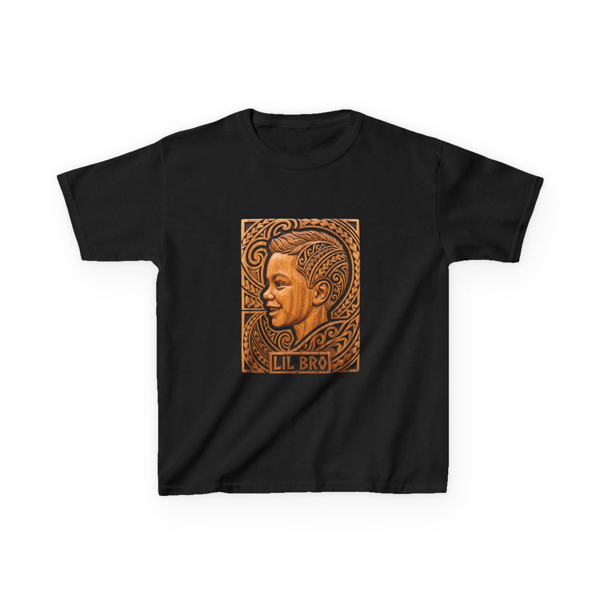 Polynesian Tribal Lil Bro Hawaiian Matching Family Kids T-Shirt