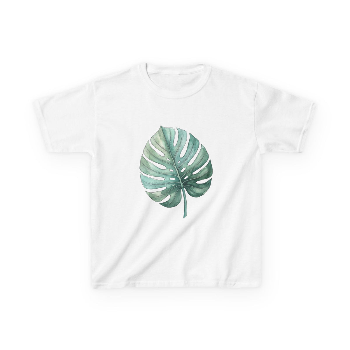 Monstera Leaf Tropical Hawaiian Botanical Kids T-Shirt