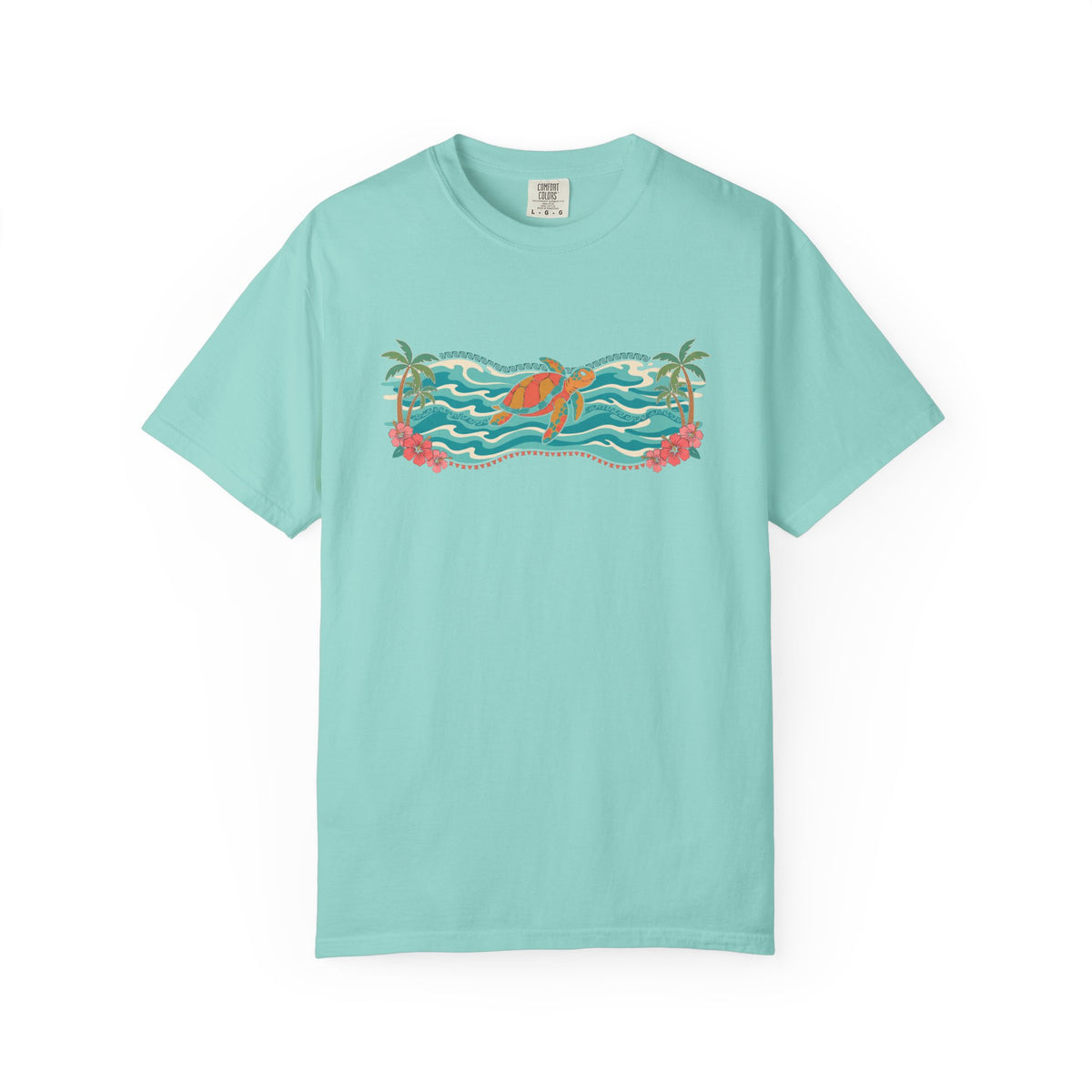 Hawaii Sea Turtle Island Paradise Tropical Scene T-Shirt