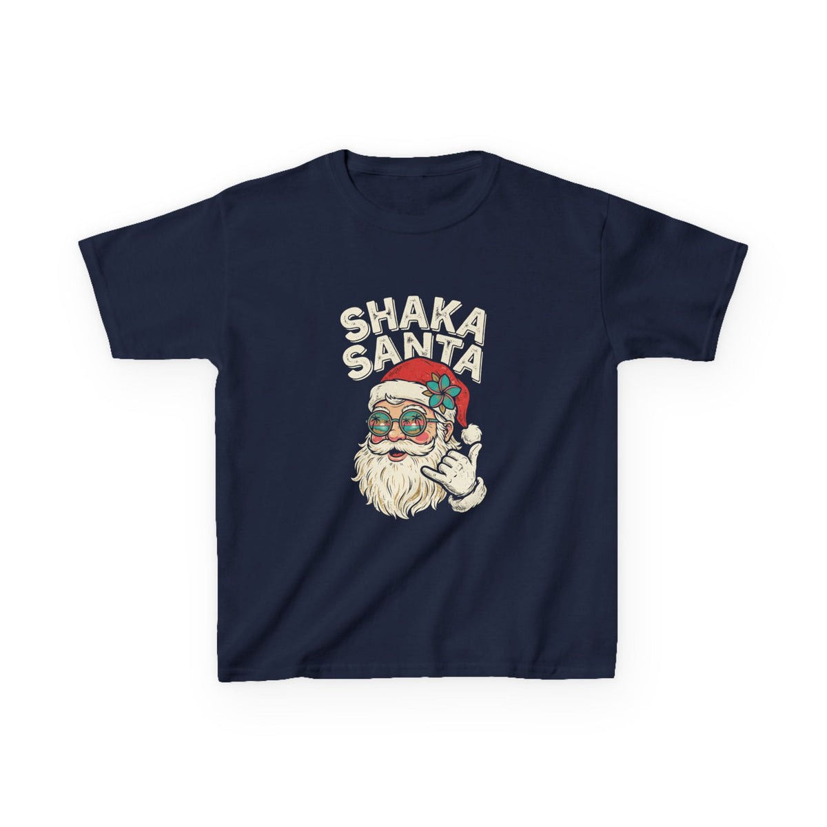 Shaka Santa Hawaiian Christmas Kids T-Shirt