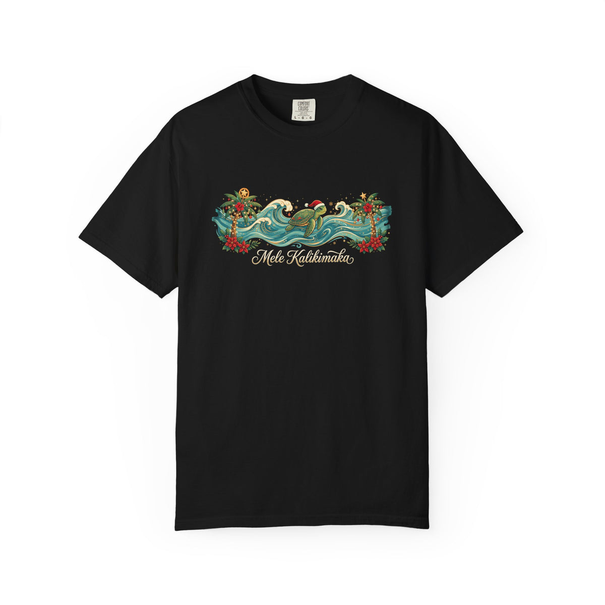 Mele Kalikimaka Hawaii Christmas Sea Turtle Wave T-Shirt
