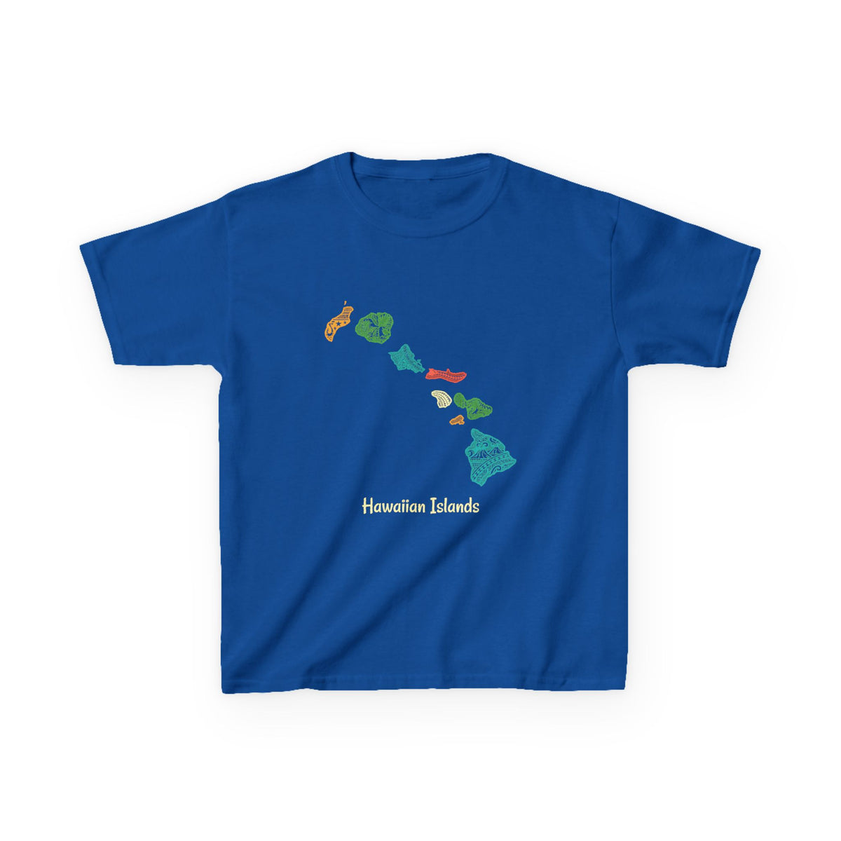 Hawaiian Islands Chain Map Minimalist Kids T-Shirt