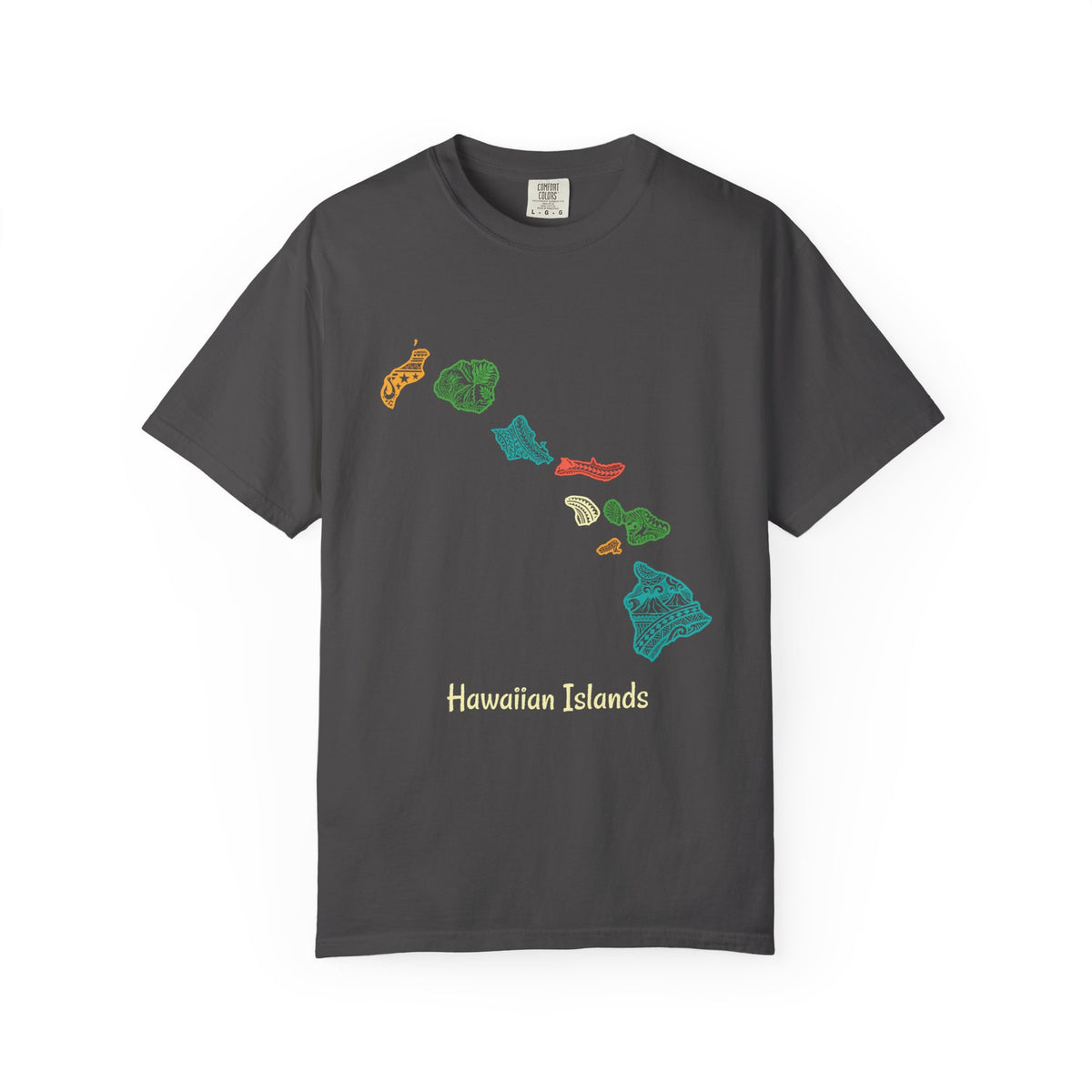 Hawaiian Islands Chain Map Minimalist T-Shirt