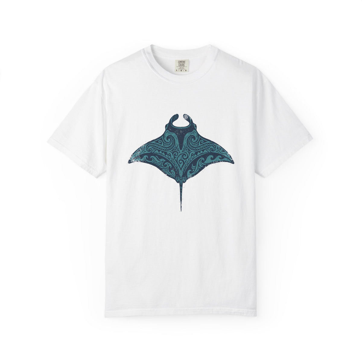 Tribal Manta Ray Polynesian Hawaiian Graphic T-Shirt