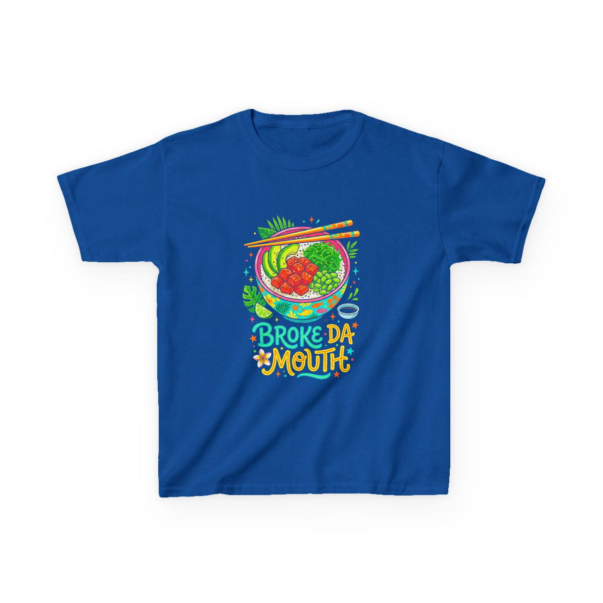 Broke Da Mouth Hawaii Poke Bowl Foodie Kids T-Shirt