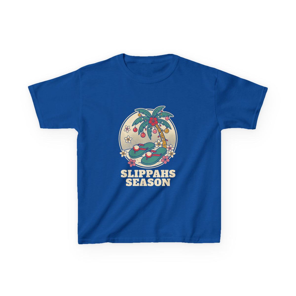 Slippahs Hawaiian Christmas Kids T-Shirt