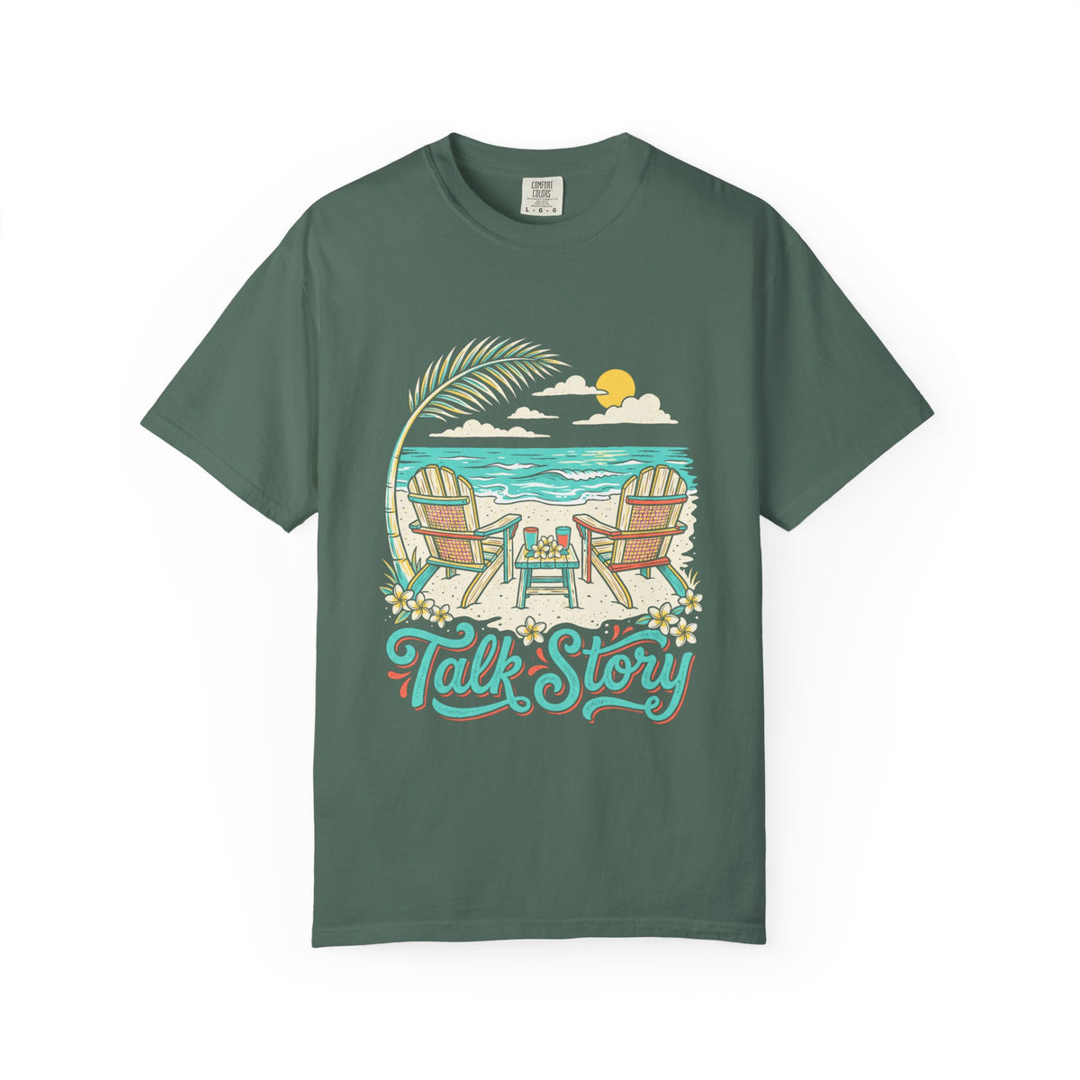 Talk Story Hawaii Beach Chairs Retro Graphic T-Shirt