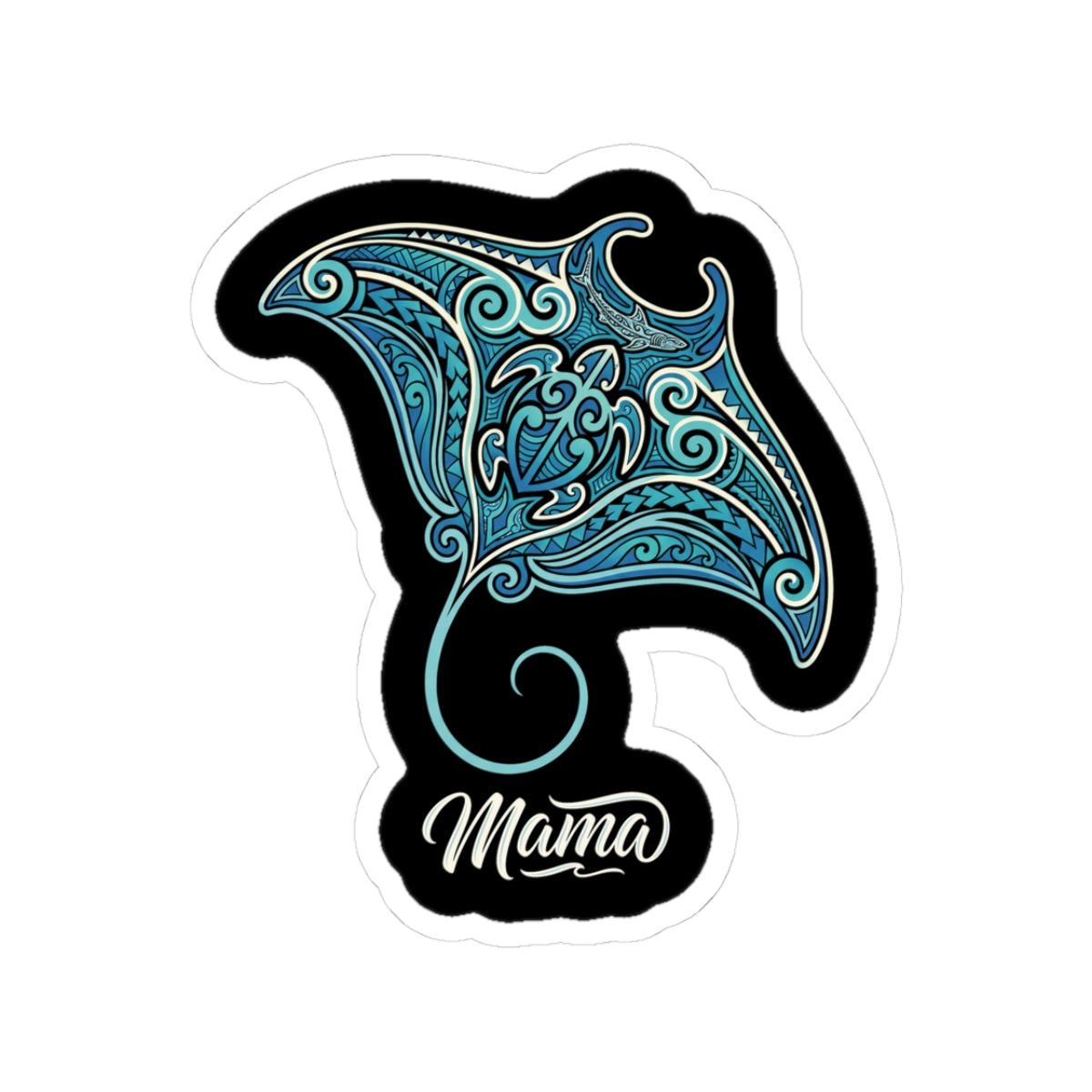 Polynesian Manta Family Mama Sticker