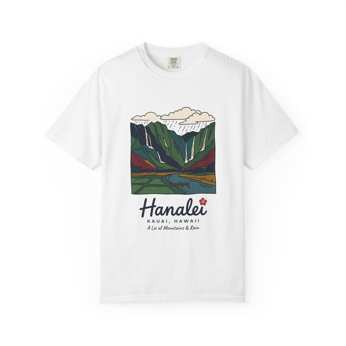 Hanalei Bay Kauai Hawaii Vintage Travel Graphic T-Shirt