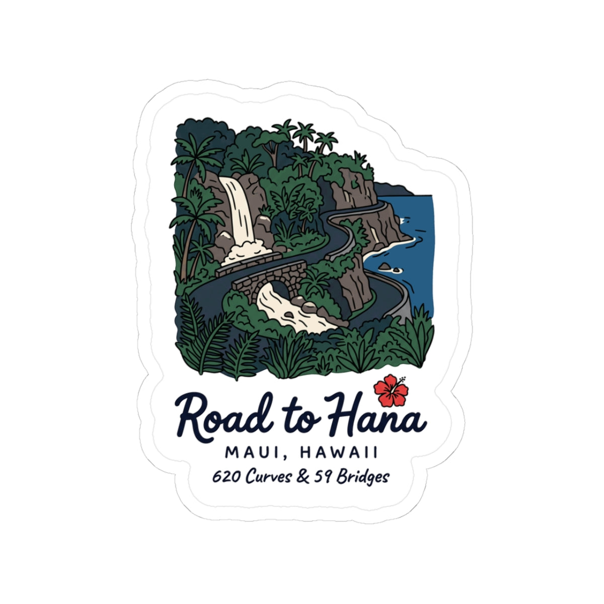 Road To Hana Hawaii Sticker