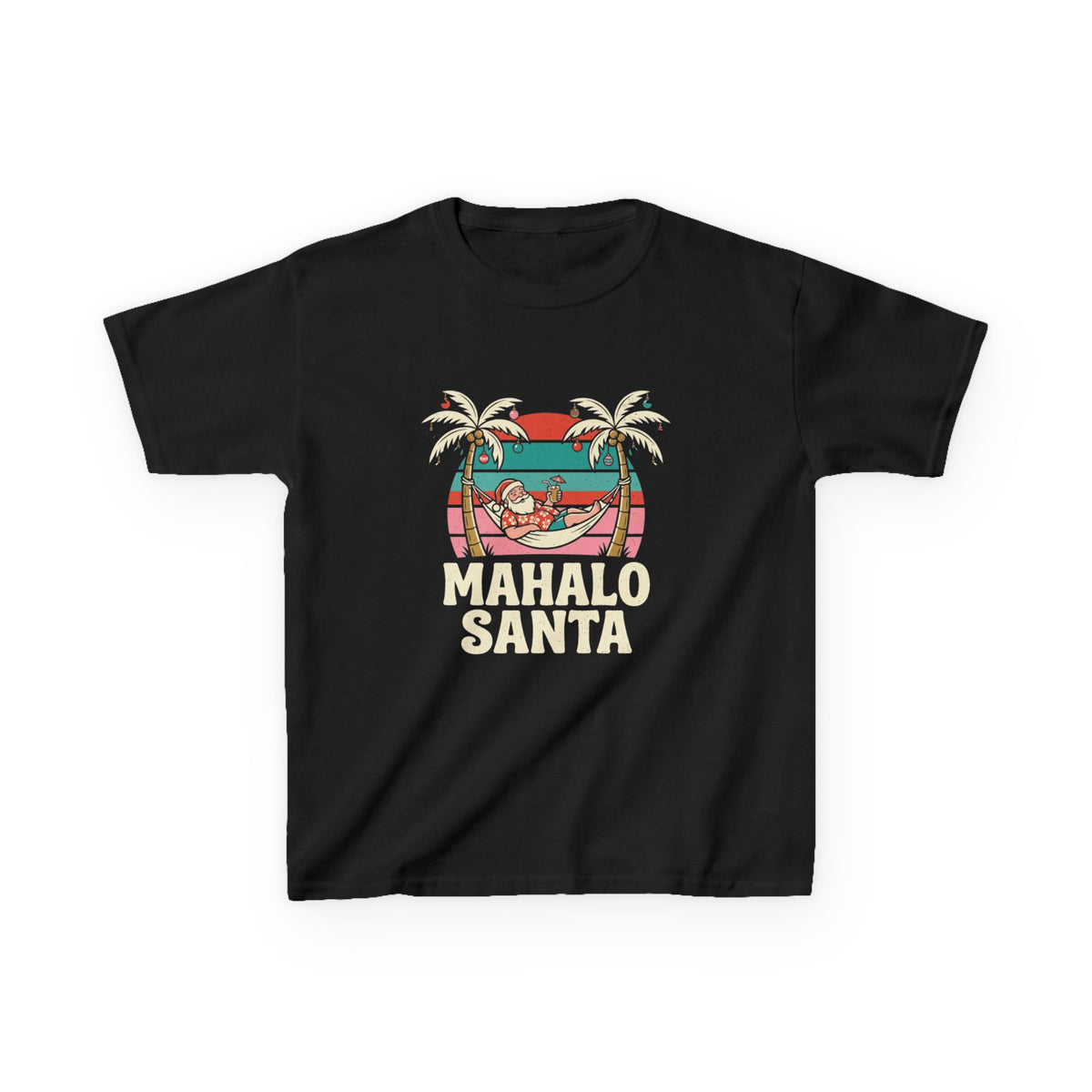 Mahalo Santa Hawaiian Christmas Kids T-Shirt