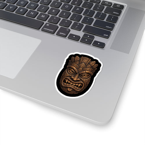 Carved Wooden Tiki Mask Sticker