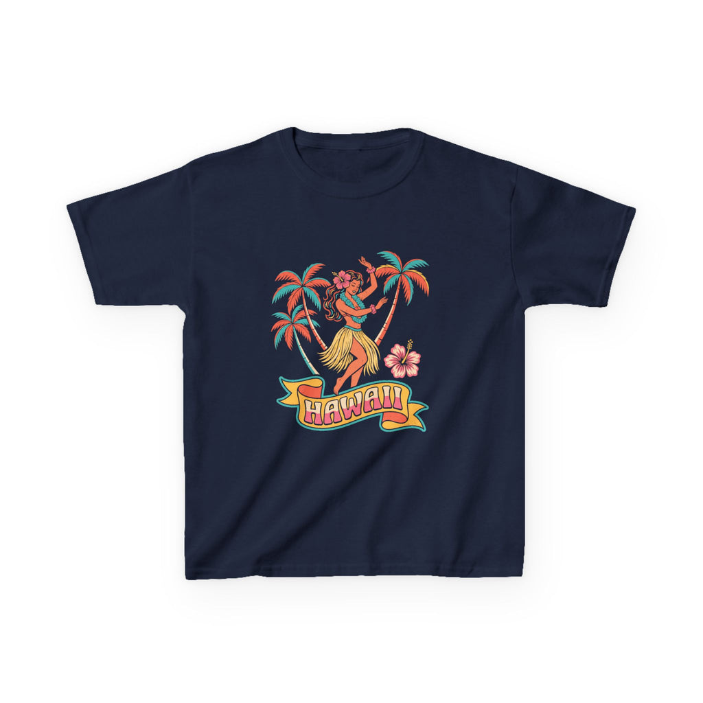 Retro Hula Dancer Hawaii Vintage Graphic Kids T-Shirt