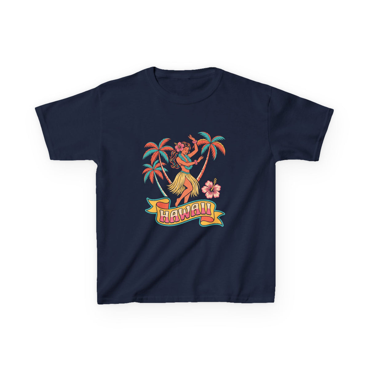 Retro Hula Dancer Hawaii Vintage Graphic Kids T-Shirt