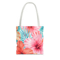 Hibiscus Watercolor Hawaiian All-Over Tote Bag