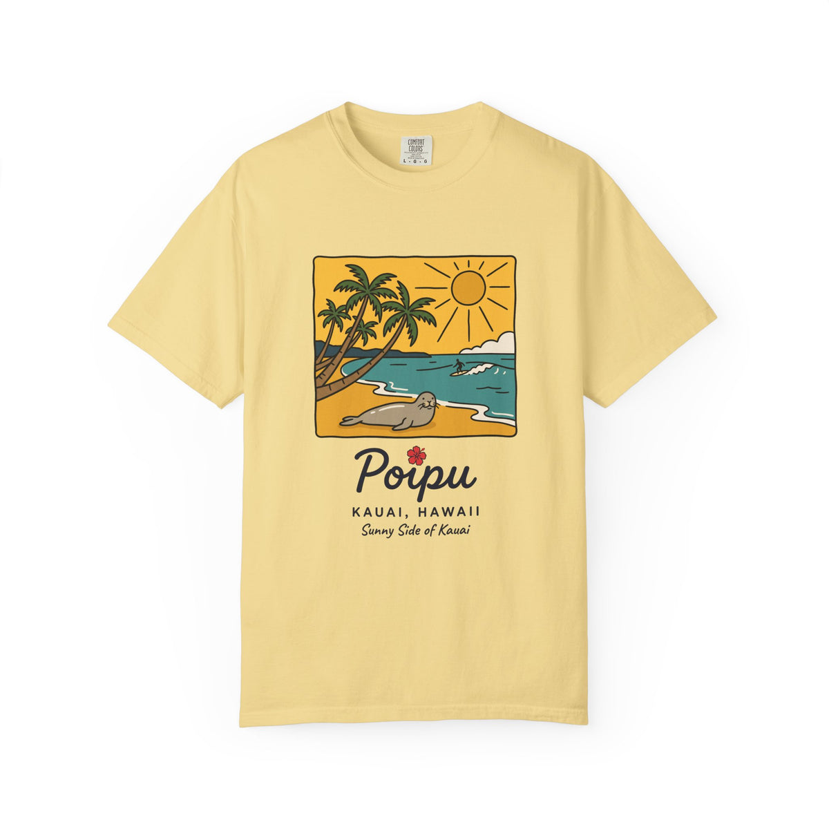 Poipu Beach Kauai Hawaii Vintage Travel Graphic T-Shirt