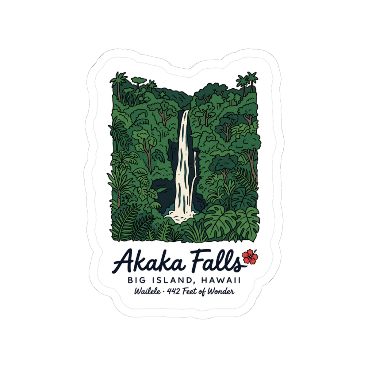 Akaka Falls Hawaii Sticker