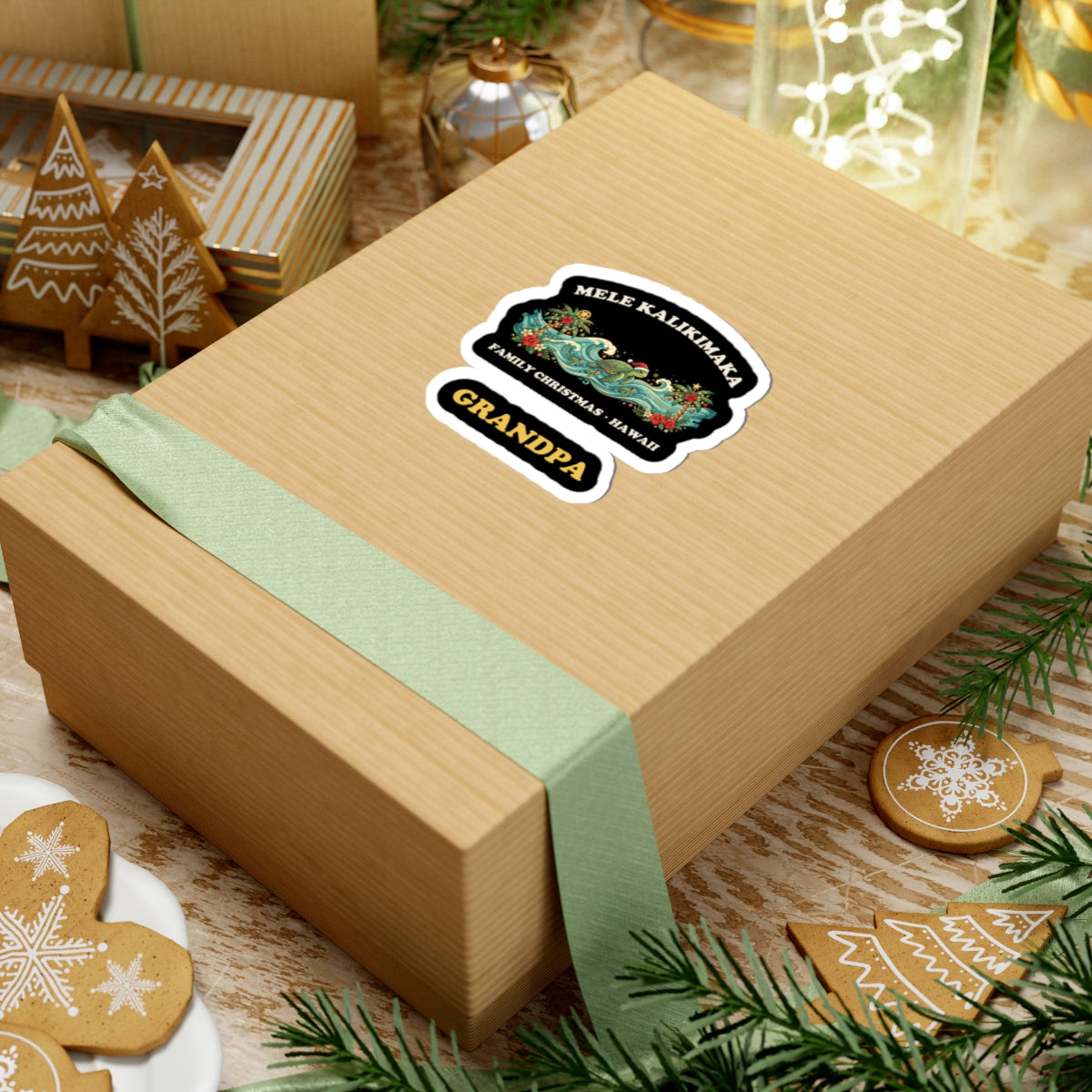 Mele Kalikimaka Family Christmas Grandpa Sticker