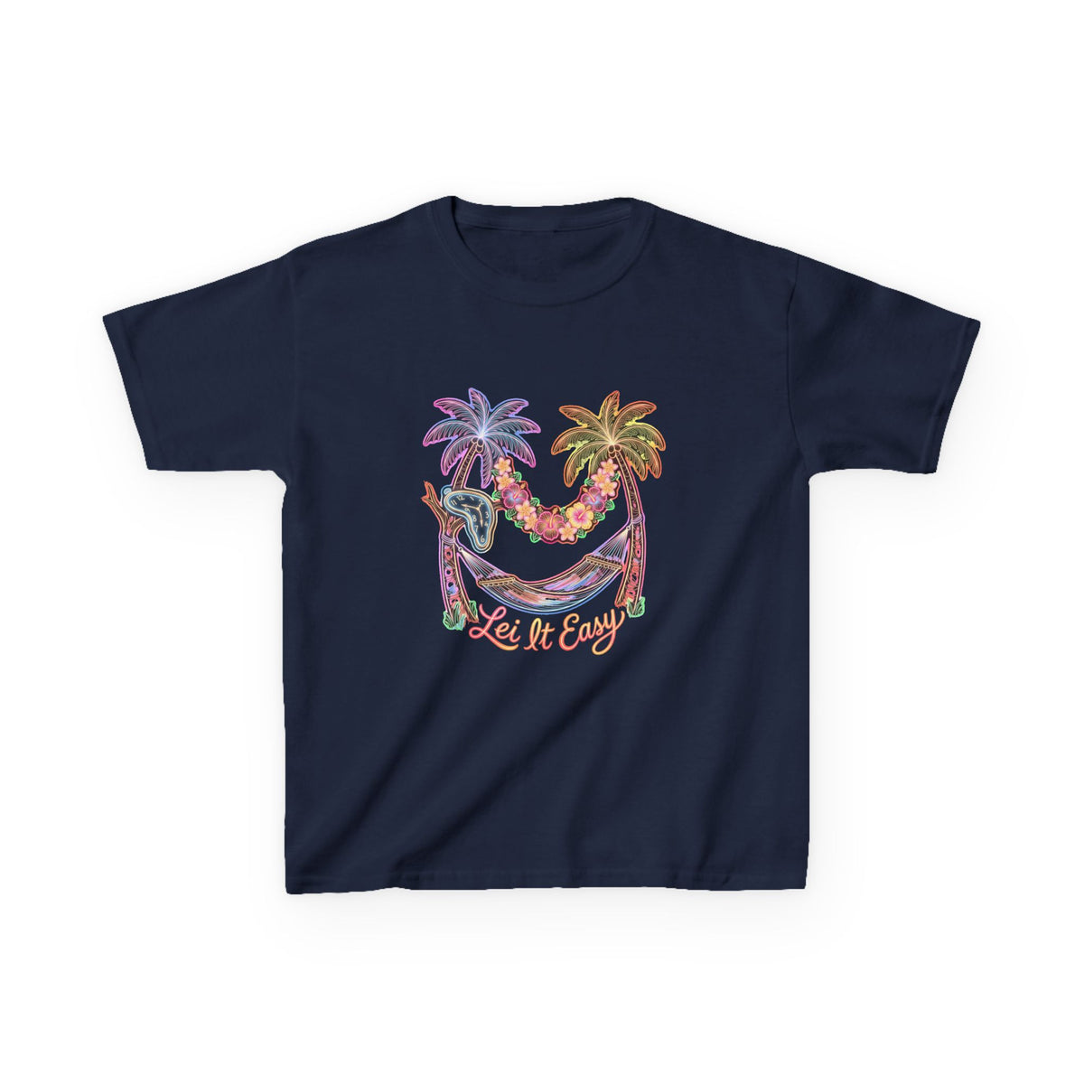 Lei It Easy Hawaii Hammock Beach Vibes Kids T-Shirt