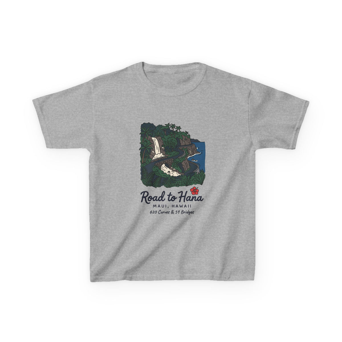 Road to Hana Maui Hawaii Vintage Travel Graphic Kids T-Shirt