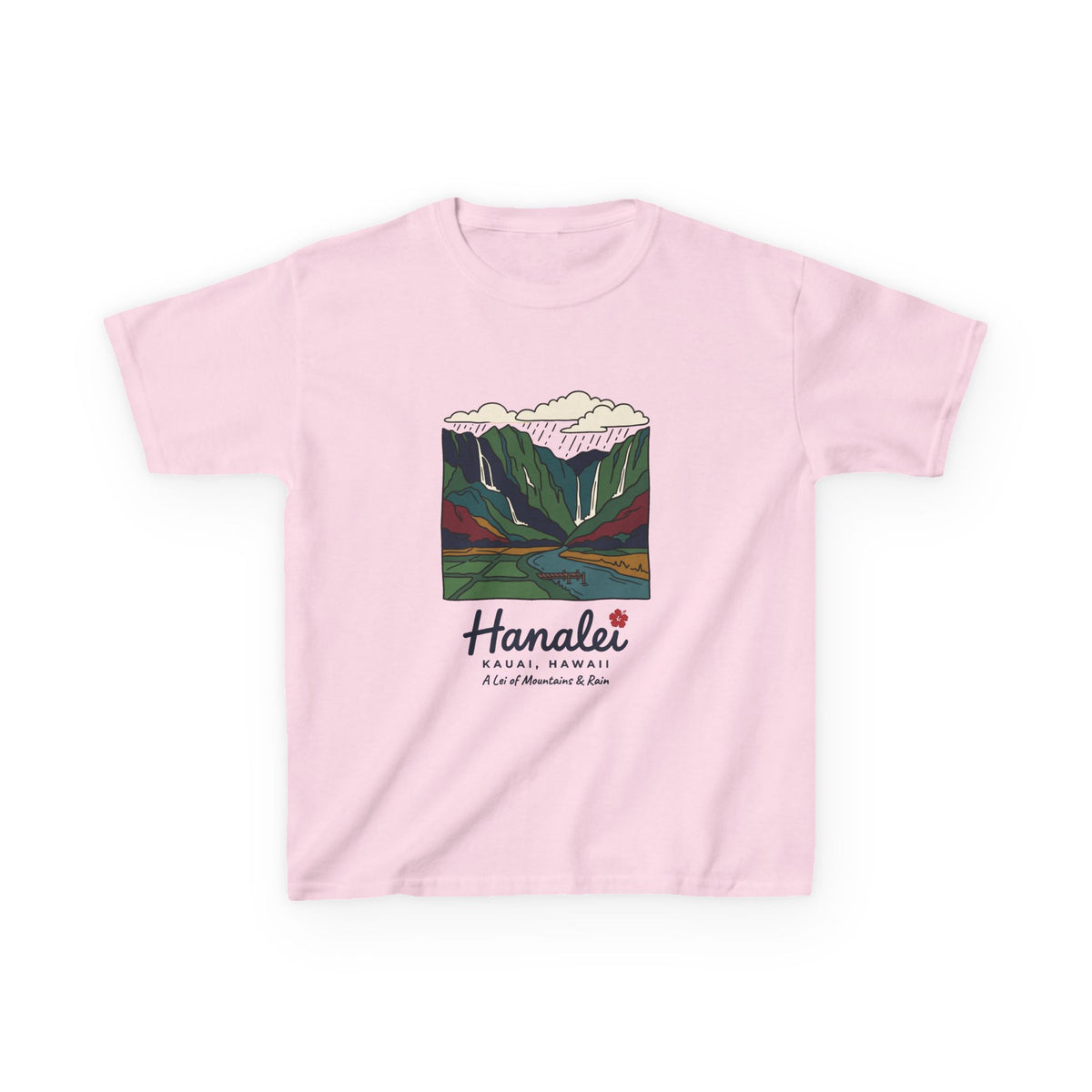 Hanalei Bay Kauai Hawaii Vintage Travel Graphic Kids T-Shirt