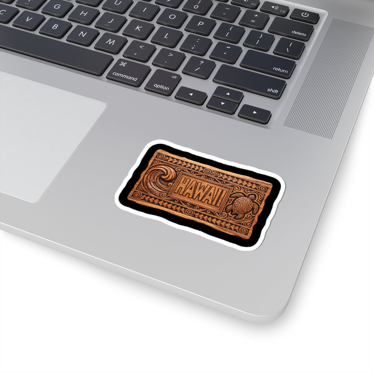 Carved Wood Hawaii Panel Sticker