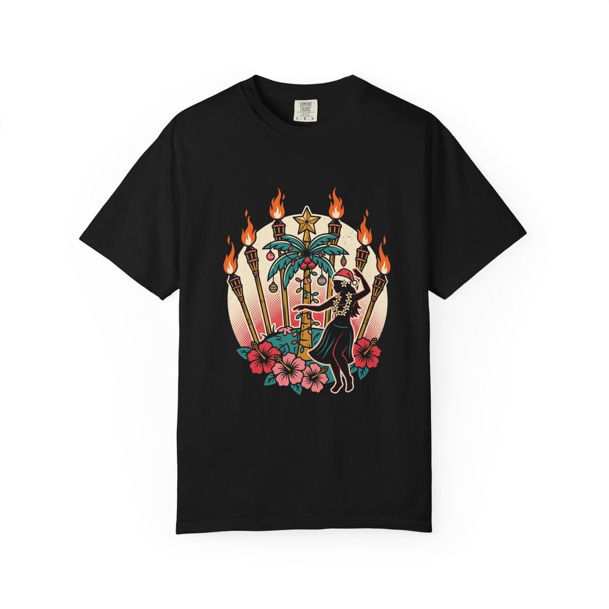 Tiki Hula Hawaiian Christmas T-Shirt