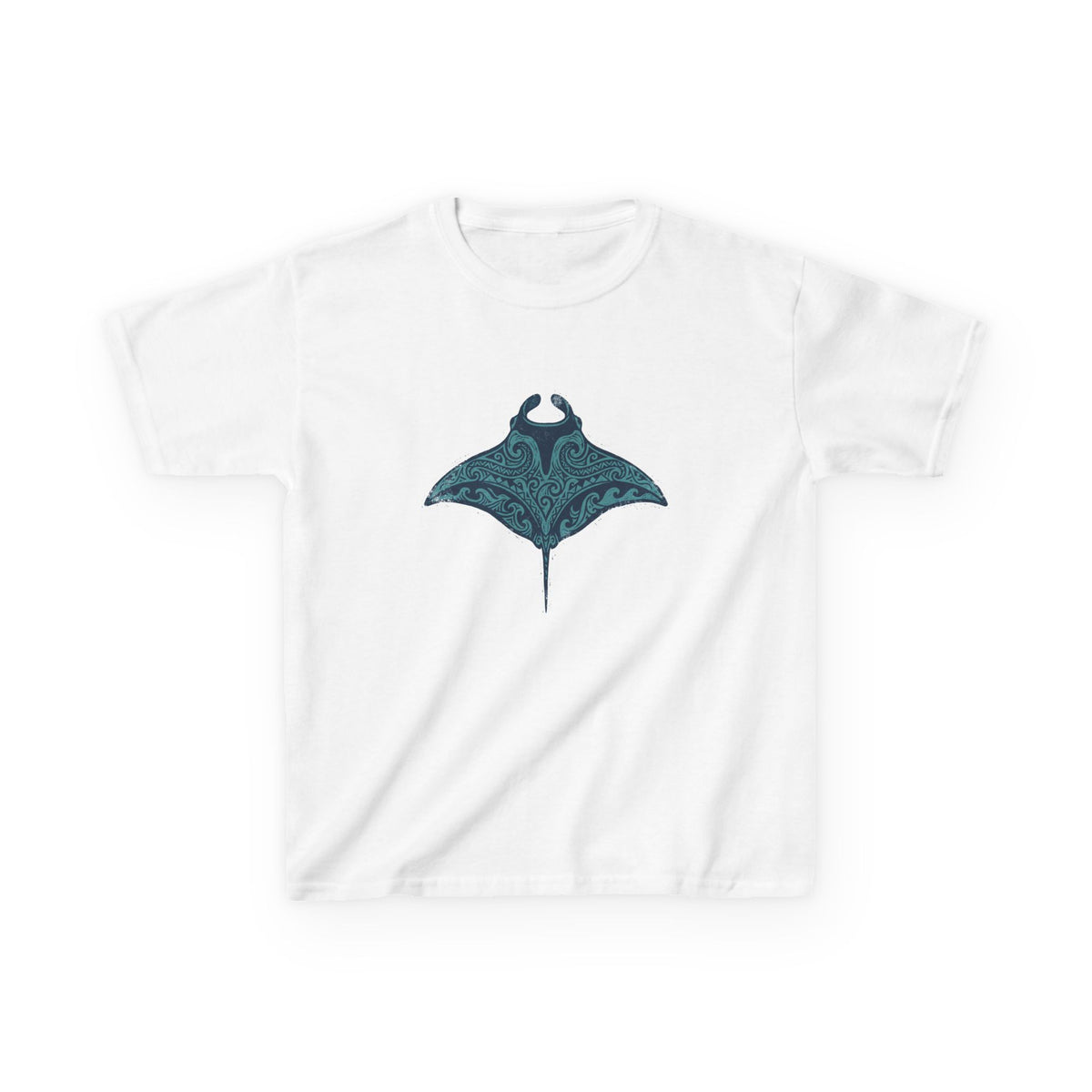 Tribal Manta Ray Polynesian Hawaiian Graphic Kids T-Shirt