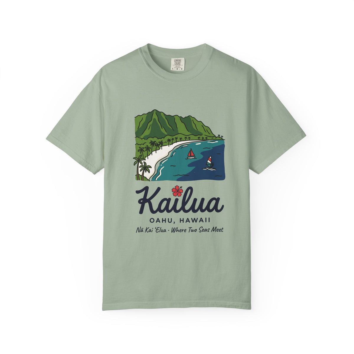 Kailua Beach Oahu Hawaii Vintage Travel Graphic T-Shirt