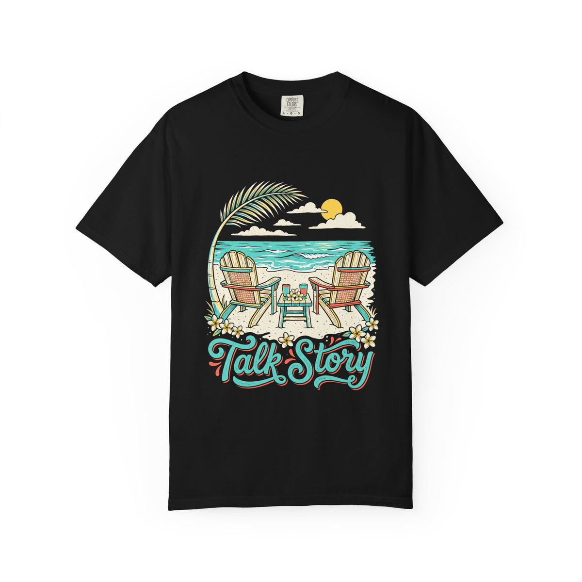 Talk Story Hawaii Beach Chairs Retro Graphic T-Shirt