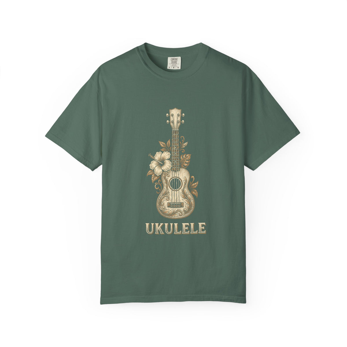 Vintage Ukulele Hawaiian Hibiscus Music Graphic T-Shirt