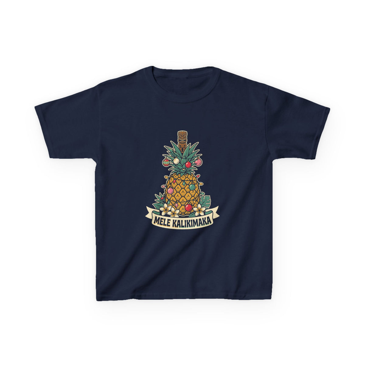 Pineapple Tree Hawaiian Christmas Kids T-Shirt