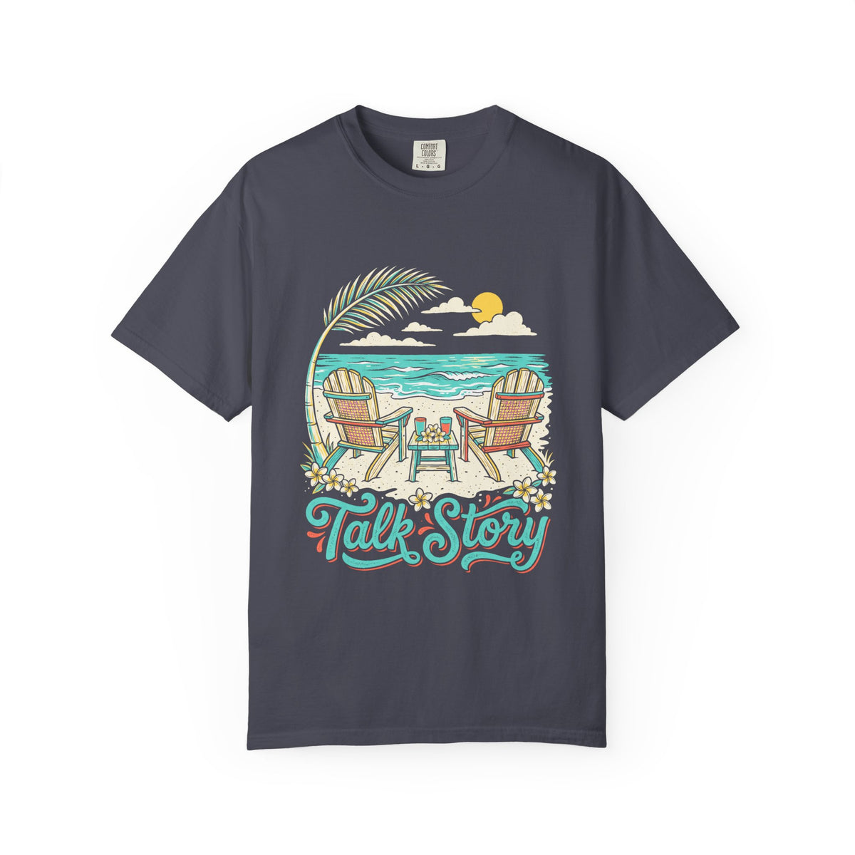 Talk Story Hawaii Beach Chairs Retro Graphic T-Shirt