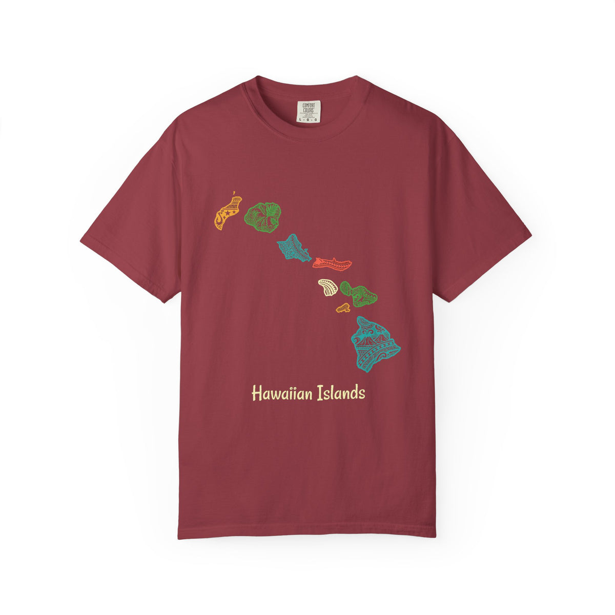 Hawaiian Islands Chain Map Minimalist T-Shirt