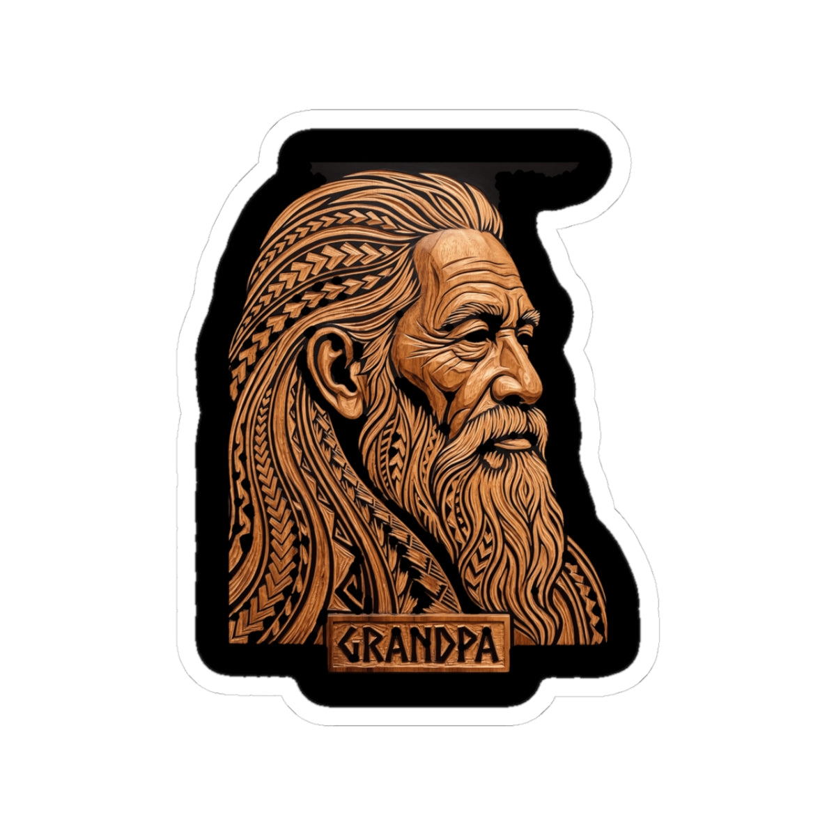 Polynesian Tribal Grandpa Hawaiian Matching Family Sticker