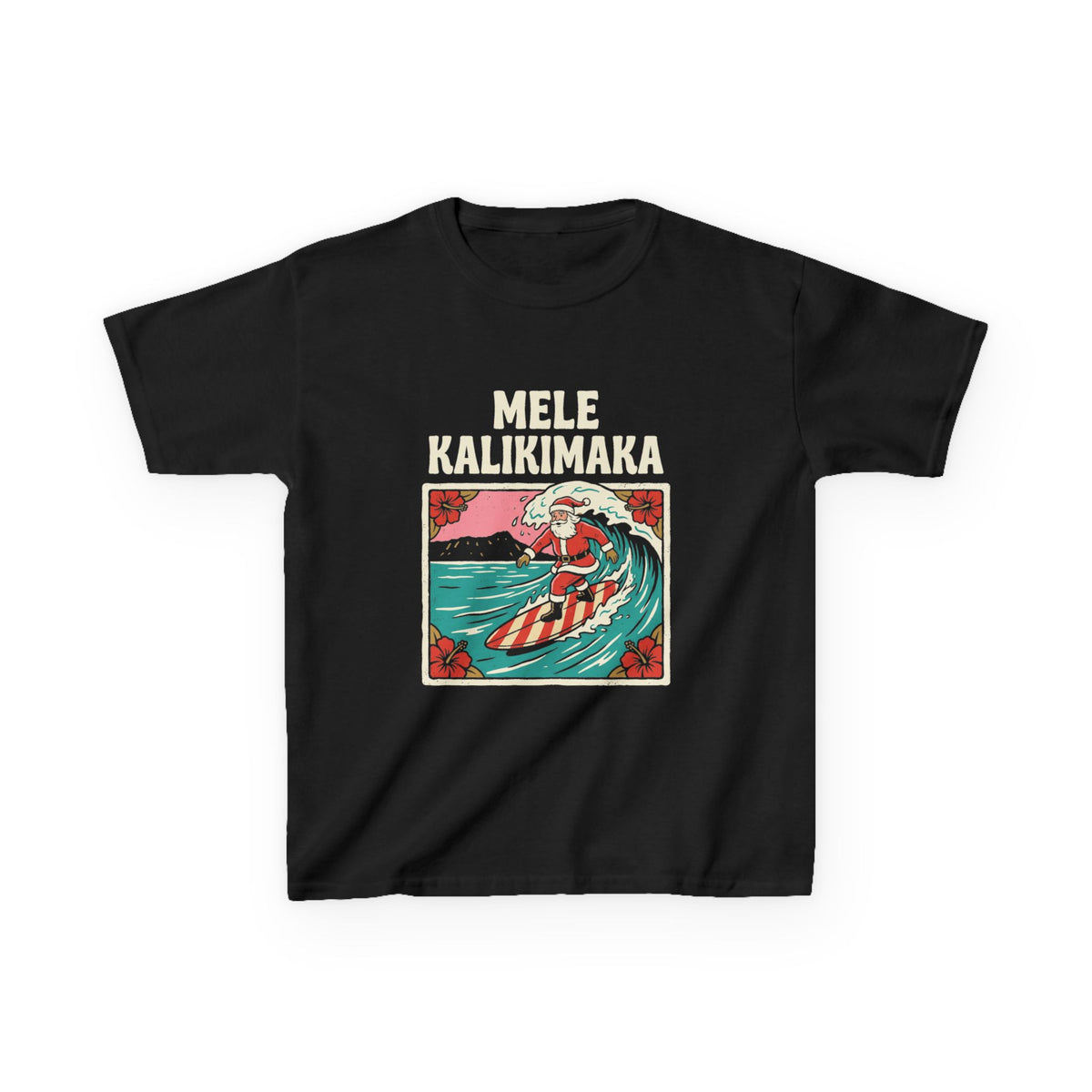 Mele Surf Hawaiian Christmas Kids T-Shirt