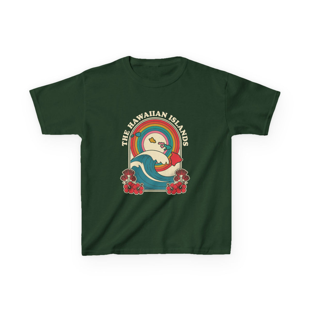 The Hawaiian Islands Retro Travel Poster Kids T-Shirt